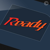 muestra de logo tipografico: READY